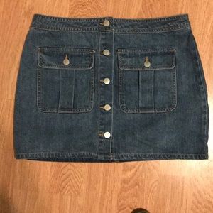 Forever 21 denim button skirt.